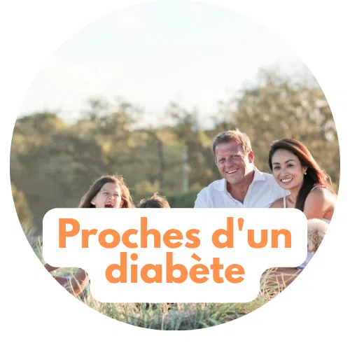 Famille assise ensemble représentant les proches d'un diabète