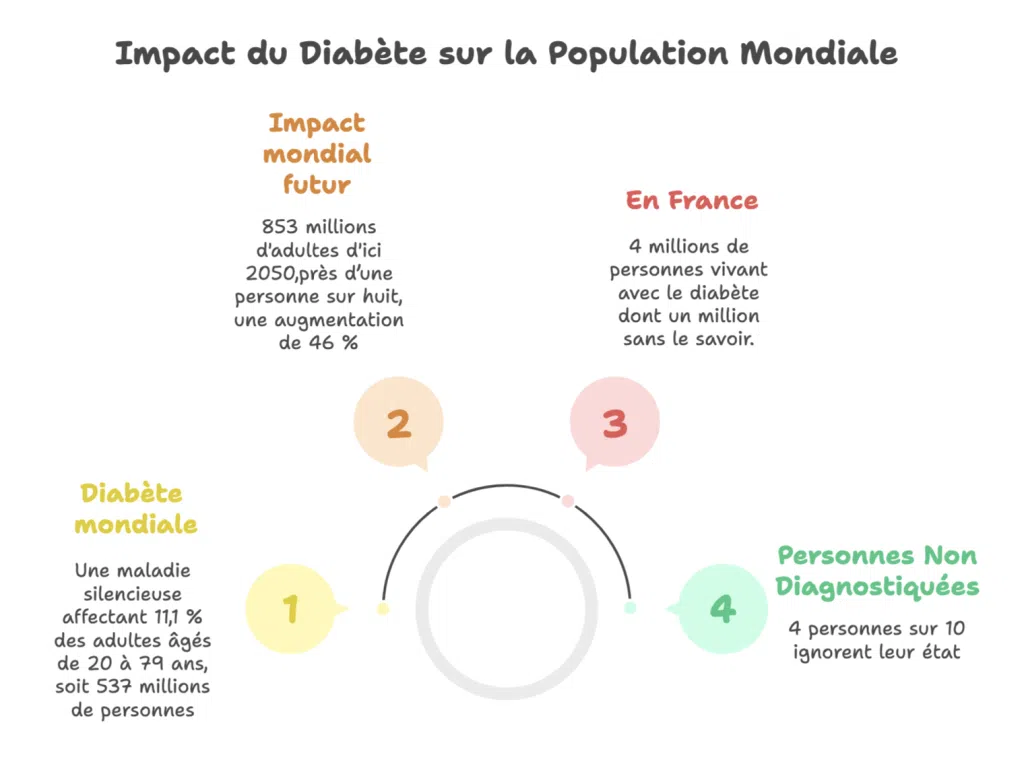 Statistiques mondiales et françaises sur le diabète et les personnes non diagnostiquées